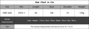 Detailed size chart for women's V-neck beach cover up dress showing garment measurements