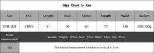 Size chart detail showing measurements in cm for the women's beach set crop top and skirt