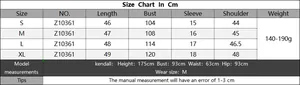 Detailed size chart for women's heart jacquard cardigan in cm from size S to XL