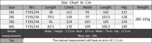 Size chart for plus size two-piece bikini set with irregular skirt from 1XL to 4XL