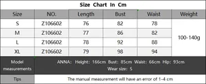 Size chart for women sexy hollow crochet dress with detailed measurements in cm