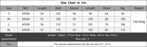 Detailed size chart in centimeters for the floral embroidery sweater and trousers set