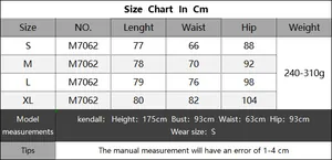 Detailed size chart for women's knit midi skirt with length, waist, and hip measurements