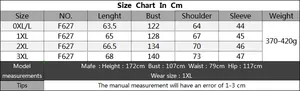 Detailed size chart in cm for plus size striped polo sweater including model measurements