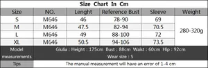 Detailed size chart for women asymmetric batwing sleeve sweater showing cm measurements