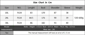 Detailed size chart for women's plus size knit cardigan with 1XL to 3XL measurements
