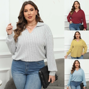 Detailed collage of women's ribbed knit tops in grey, red, yellow and blue colors