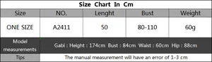 Size chart showing one size crochet beach cover up dimensions and model measurements