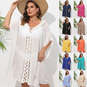 Détail de 11 couleurs pour robe de plage au crochet avec décolleté en V profond