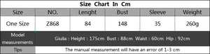 Detailed size chart for beach bikini cover-up dress including bust and length measurements