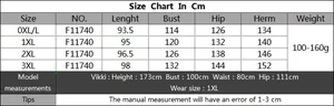 Detailed size chart for plus size V-neck crochet chiffon beach dress with fringe