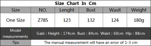 Detailed size chart in centimeters for the V-neck lace beach cover-up dress in one size