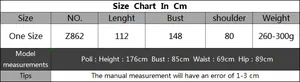 Detailed size chart for women hollow-out beach cover-up dress including model reference