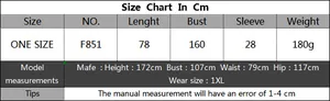 Size chart detail for oversized lace tassel beach cover up including model measurements