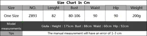 Tableau des tailles pour robe de plage au crochet pour femme avec mesures en cm