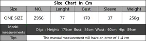 Tableau des tailles pour cache-maillot en maille dégradée avec mesures et infos mannequin