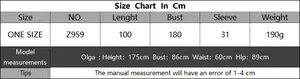Tableau des tailles pour robe de plage en crochet avec mesures pour taille unique