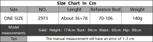 Detailed size chart for hollow crochet tassel beach cover-up dress in centimeters
