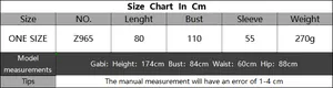 Size chart showing 80cm length and 110cm bust measurements for the beach cover-up dress