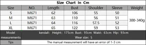 Size chart for women V-neck long sleeve sweater in cm with body measurements and fit tips