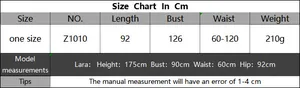 Detailed size chart in centimeters for women's beach cover-up dress showing measurements
