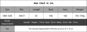 Detailed size chart in centimeters for women's V-neck knit sweater vest with model reference