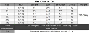 Detailed size chart in cm for leopard print knit sweater showing S to 3XL measurements