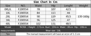 Size chart for butterfly print A-line skirt with detailed measurements from 0XL to 4XL