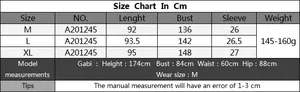 Detailed size chart for beach cover up dress showing M L XL dimensions in centimeters