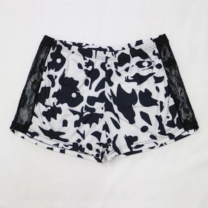 Short Décontracté Sexy Grande Taille Femme Assemblage Dentelle Taille Élastique Imprimé Vache Tie Dye Short Été