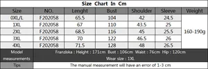 Size chart table for women plus size V-neck short sleeve top showing measurements in cm