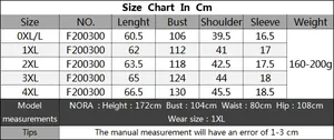 Detaillierte Größentabelle für Damen Plus Size Oberteil mit Rückenschleife von 0XL bis 4XL