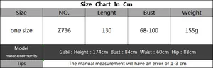 Size chart showing one size dimensions for the fringe crochet beach cover-up dress