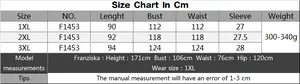 Size chart for V-neck dress showing measurements in centimeters for sizes 1XL to 3XL