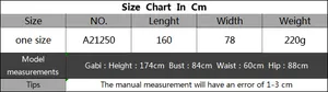 Größentabelle für den Strand Sarong Rock mit Details zu Länge 160cm und Breite 78cm