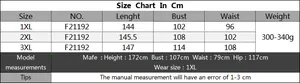 Size chart for women's hollow out slit beach dress with measurements for 1XL 2XL 3XL
