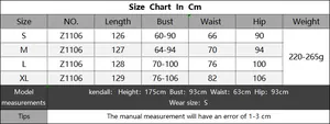 Detailed size chart in centimeters for the V-neck backless beach dress from S to XL