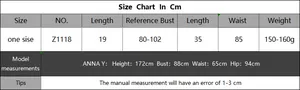 Detailed size chart in cm for women beach set with lace-up top and hollow texture skirt