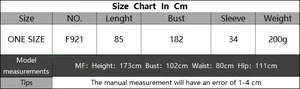 Tableau des tailles pour cache-maillot de plage grande taille avec mesures détaillées en cm