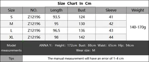 Tabella taglie dettagliata per copricostume in chiffon con misure di busto e lunghezza