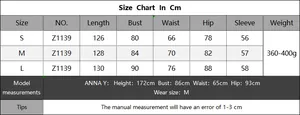 Size chart detail for hollow texture long sleeve beach maxi dress with measurements