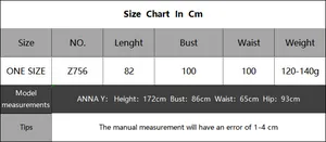 Size chart for the gradient V-neck beach dress with length, bust, and model measurements