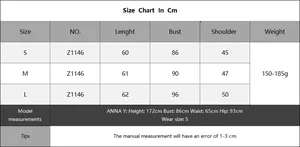 Size guide for women beach cover-up showing measurements for small, medium and large sizes