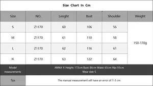 Detailed size chart in centimeters for women's casual heart knit sweater from S to XL