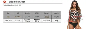 Detailed size chart showing measurements for the crochet floral tassel bikini cover up shawl