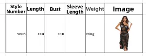 Tableau des tailles détaillé pour robe de plage noire évidée à col en V avec mesures