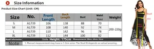 Detailed size guide table for lace拼接 irregular dress showing measurements in CM