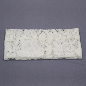 Bandeau élégant en dentelle florale blanche pour femmes, accessoire cheveux double couche