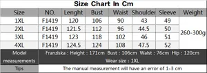 Detailed size chart in cm for women plus size mesh dress from 1XL to 4XL measurements