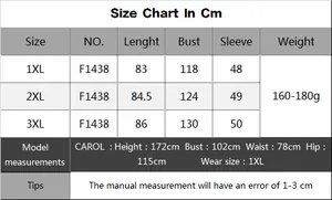 Size chart showing 1XL to 3XL measurements for stripe v-neck cardigan sweater